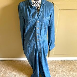 Long Jean one piece jumpsuit
